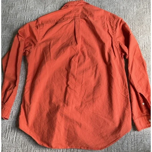 Vintage Ralph Lauren‎ Polo Shirt Mens Large Orange Short Sleeve Button Down Pony - Picture 7 of 8